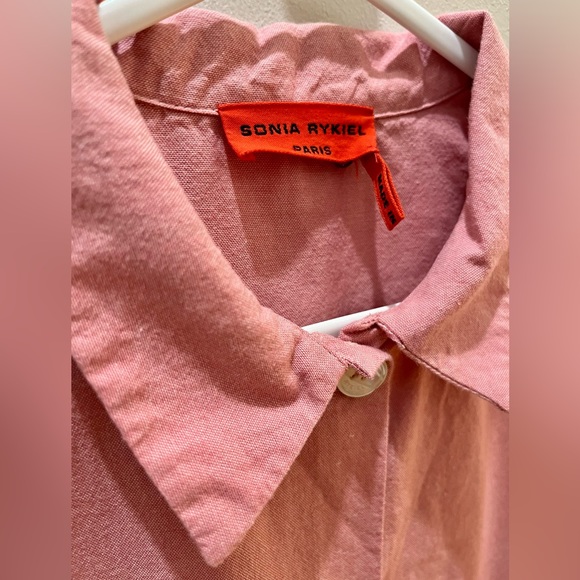 Sonia Rykiel Paris Cotton Oxford Pink Short Sleeve Shirtdress Girls Size 8 - Picture 5 of 8